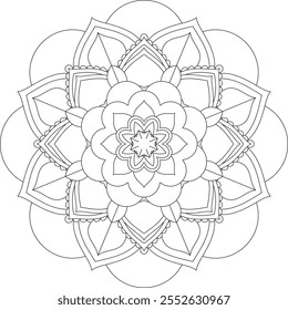 Vibrant mandala color book with simple, hand-drawn vector designs! Perfect for basic coloring, drawing, painting, and art lovers. Floral, geometric, symmetrical patterns for creativity and relaxation.