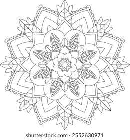 Vibrant mandala color book with simple, hand-drawn vector designs! Perfect for basic coloring, drawing, painting, and art lovers. Floral, geometric, symmetrical patterns for creativity and relaxation.