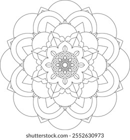 Vibrant mandala color book with simple, hand-drawn vector designs! Perfect for basic coloring, drawing, painting, and art lovers. Floral, geometric, symmetrical patterns for creativity and relaxation.