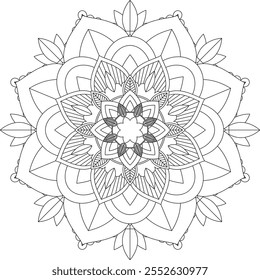 Vibrant mandala color book with simple, hand-drawn vector designs! Perfect for basic coloring, drawing, painting, and art lovers. Floral, geometric, symmetrical patterns for creativity and relaxation.