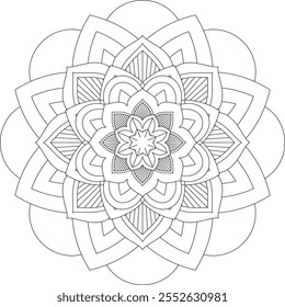 Vibrant mandala color book with simple, hand-drawn vector designs! Perfect for basic coloring, drawing, painting, and art lovers. Floral, geometric, symmetrical patterns for creativity and relaxation.