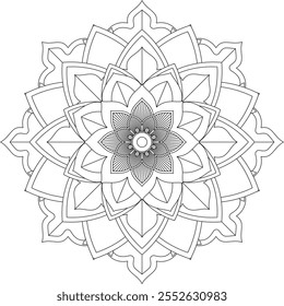 Vibrant mandala color book with simple, hand-drawn vector designs! Perfect for basic coloring, drawing, painting, and art lovers. Floral, geometric, symmetrical patterns for creativity and relaxation.