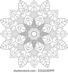 Vibrant mandala color book with simple, hand-drawn vector designs! Perfect for basic coloring, drawing, painting, and art lovers. Floral, geometric, symmetrical patterns for creativity and relaxation.