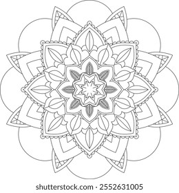 Vibrant mandala color book with simple, hand-drawn vector designs! Perfect for basic coloring, drawing, painting, and art lovers. Floral, geometric, symmetrical patterns for creativity and relaxation.