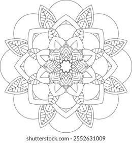 Lebendige Mandala Farbbuch mit einfachen, handgezeichneten Vektorgrafiken! Perfekt für einfache Färbung, Zeichnung, Malerei und Kunstliebhaber. Blumen, geometrische, symmetrische Muster für Kreativität und Entspannung.