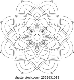 Vibrant mandala color book with simple, hand-drawn vector designs! Perfect for basic coloring, drawing, painting, and art lovers. Floral, geometric, symmetrical patterns for creativity and relaxation.