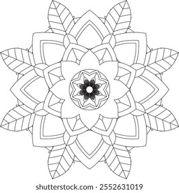 Vibrant mandala color book with simple, hand-drawn vector designs! Perfect for basic coloring, drawing, painting, and art lovers. Floral, geometric, symmetrical patterns for creativity and relaxation.