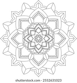 Vibrant mandala color book with simple, hand-drawn vector designs! Perfect for basic coloring, drawing, painting, and art lovers. Floral, geometric, symmetrical patterns for creativity and relaxation.