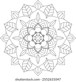 Vibrant mandala color book with simple, hand-drawn vector designs! Perfect for basic coloring, drawing, painting, and art lovers. Floral, geometric, symmetrical patterns for creativity and relaxation.