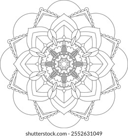 Vibrant mandala color book with simple, hand-drawn vector designs! Perfect for basic coloring, drawing, painting, and art lovers. Floral, geometric, symmetrical patterns for creativity and relaxation.