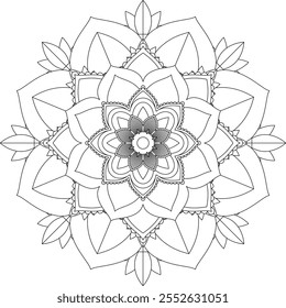 Vibrant mandala color book with simple, hand-drawn vector designs! Perfect for basic coloring, drawing, painting, and art lovers. Floral, geometric, symmetrical patterns for creativity and relaxation.