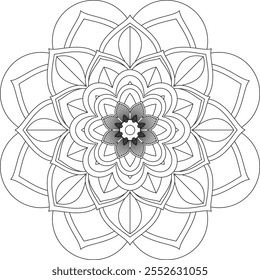 Vibrant mandala color book with simple, hand-drawn vector designs! Perfect for basic coloring, drawing, painting, and art lovers. Floral, geometric, symmetrical patterns for creativity and relaxation.