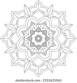 Vibrant mandala color book with simple, hand-drawn vector designs! Perfect for basic coloring, drawing, painting, and art lovers. Floral, geometric, symmetrical patterns for creativity and relaxation.