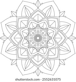 Vibrant mandala color book with simple, hand-drawn vector designs! Perfect for basic coloring, drawing, painting, and art lovers. Floral, geometric, symmetrical patterns for creativity and relaxation.