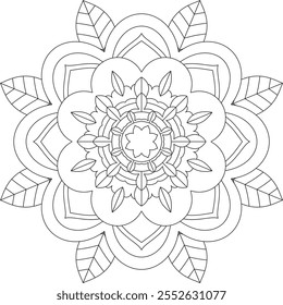 Vibrant mandala color book with simple, hand-drawn vector designs! Perfect for basic coloring, drawing, painting, and art lovers. Floral, geometric, symmetrical patterns for creativity and relaxation.