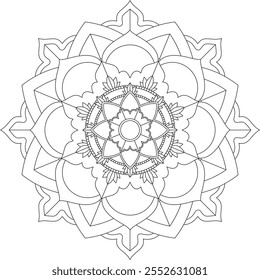 Vibrant mandala color book with simple, hand-drawn vector designs! Perfect for basic coloring, drawing, painting, and art lovers. Floral, geometric, symmetrical patterns for creativity and relaxation.