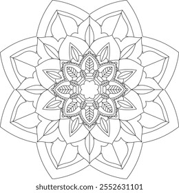 Vibrant mandala color book with simple, hand-drawn vector designs! Perfect for basic coloring, drawing, painting, and art lovers. Floral, geometric, symmetrical patterns for creativity and relaxation.