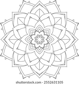 Vibrant mandala color book with simple, hand-drawn vector designs! Perfect for basic coloring, drawing, painting, and art lovers. Floral, geometric, symmetrical patterns for creativity and relaxation.