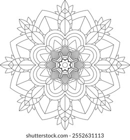 Vibrant mandala color book with simple, hand-drawn vector designs! Perfect for basic coloring, drawing, painting, and art lovers. Floral, geometric, symmetrical patterns for creativity and relaxation.