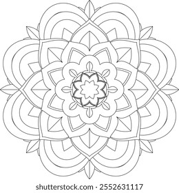 Vibrant mandala color book with simple, hand-drawn vector designs! Perfect for basic coloring, drawing, painting, and art lovers. Floral, geometric, symmetrical patterns for creativity and relaxation.