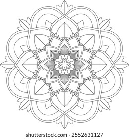 Vibrant mandala color book with simple, hand-drawn vector designs! Perfect for basic coloring, drawing, painting, and art lovers. Floral, geometric, symmetrical patterns for creativity and relaxation.