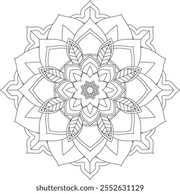 Vibrant mandala color book with simple, hand-drawn vector designs! Perfect for basic coloring, drawing, painting, and art lovers. Floral, geometric, symmetrical patterns for creativity and relaxation.