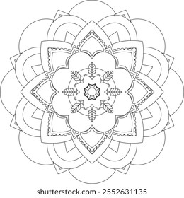 Vibrant mandala color book with simple, hand-drawn vector designs! Perfect for basic coloring, drawing, painting, and art lovers. Floral, geometric, symmetrical patterns for creativity and relaxation.