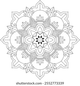 Vibrant mandala color book with simple, hand-drawn vector designs! Perfect for basic coloring, drawing, painting, and art lovers. Floral, geometric, symmetrical patterns for creativity and relaxation.