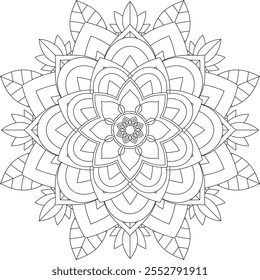 Vibrant mandala color book with simple, hand-drawn vector designs! Perfect for basic coloring, drawing, painting, and art lovers. Floral, geometric, symmetrical patterns for creativity and relaxation.