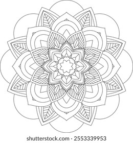 Vibrant mandala color book with simple, hand-drawn vector designs! Perfect for basic coloring, drawing, painting, and art lovers. Floral, geometric, symmetrical patterns for creativity and relaxation.