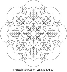 Vibrant mandala color book with simple, hand-drawn vector designs! Perfect for basic coloring, drawing, painting, and art lovers. Floral, geometric, symmetrical patterns for creativity and relaxation.