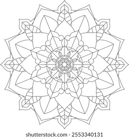 Vibrant mandala color book with simple, hand-drawn vector designs! Perfect for basic coloring, drawing, painting, and art lovers. Floral, geometric, symmetrical patterns for creativity and relaxation.