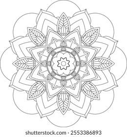 Vibrant mandala color book with simple, hand-drawn vector designs! Perfect for basic coloring, drawing, painting, and art lovers. Floral, geometric, symmetrical patterns for creativity and relaxation.