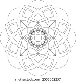 Vibrant mandala color book with simple, hand-drawn vector designs! Perfect for basic coloring, drawing, painting, and art lovers. Floral, geometric, symmetrical patterns for creativity and relaxation.