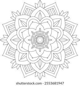 Vibrant mandala color book with simple, hand-drawn vector designs! Perfect for basic coloring, drawing, painting, and art lovers. Floral, geometric, symmetrical patterns for creativity and relaxation.