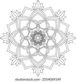 Vibrant mandala color book with simple, hand-drawn vector designs! Perfect for basic coloring, drawing, painting, and art lovers. Floral, geometric, symmetrical patterns for creativity and relaxation.