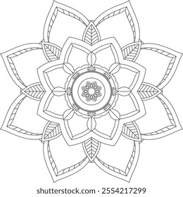 Vibrant mandala color book with simple, hand-drawn vector designs! Perfect for basic coloring, drawing, painting, and art lovers. Floral, geometric, symmetrical patterns for creativity and relaxation.