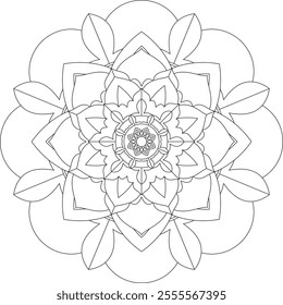 Vibrant mandala color book with simple, hand-drawn vector designs! Perfect for basic coloring, drawing, painting, and art lovers. Floral, geometric, symmetrical patterns for creativity and relaxation.