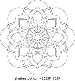 Vibrant mandala color book with simple, hand-drawn vector designs! Perfect for basic coloring, drawing, painting, and art lovers. Floral, geometric, symmetrical patterns for creativity and relaxation.