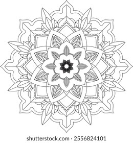 Vibrant mandala color book with simple, hand-drawn vector designs! Perfect for basic coloring, drawing, painting, and art lovers. Floral, geometric, symmetrical patterns for creativity and relaxation.