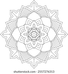 Vibrant mandala color book with simple, hand-drawn vector designs! Perfect for basic coloring, drawing, painting, and art lovers. Floral, geometric, symmetrical patterns for creativity and relaxation.