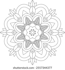 Vibrant mandala color book with simple, hand-drawn vector designs! Perfect for basic coloring, drawing, painting, and art lovers. Floral, geometric, symmetrical patterns for creativity and relaxation.