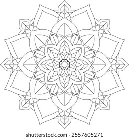 Vibrant mandala color book with simple, hand-drawn vector designs! Perfect for basic coloring, drawing, painting, and art lovers. Floral, geometric, symmetrical patterns for creativity and relaxation.