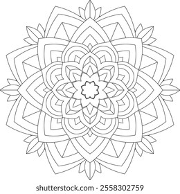 Vibrant mandala color book with simple, hand-drawn vector designs! Perfect for basic coloring, drawing, painting, and art lovers. Floral, geometric, symmetrical patterns for creativity and relaxation.