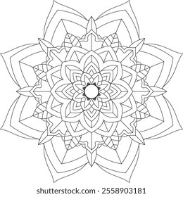 Vibrant mandala color book with simple, hand-drawn vector designs! Perfect for basic coloring, drawing, painting, and art lovers. Floral, geometric, symmetrical patterns for creativity and relaxation.