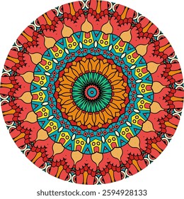 Vibrant Mandala Design with Bold Colors