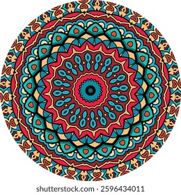 Vibrant Mandala Design with Bold Colors