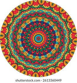Vibrant Mandala Design with Bold Colors