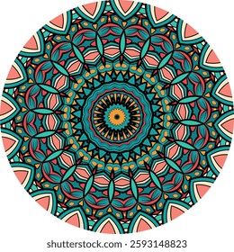 Vibrant Mandala Design with Colorful Geometric Patterns