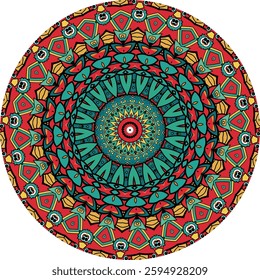 Vibrant Mandala Design with Colorful Geometric Patterns